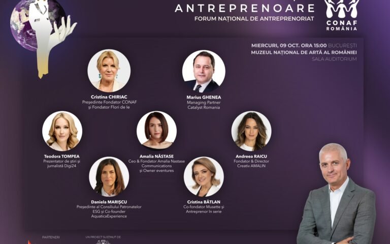 Forumul Național De Vocație Antreprenoare – Susținerea antreprenoriatului feminin în România având motto-ul  Inspiră-te, Dezvoltă-te, Informează-te/România nu își mai poate permite să ignore jumătate din potențialul său!